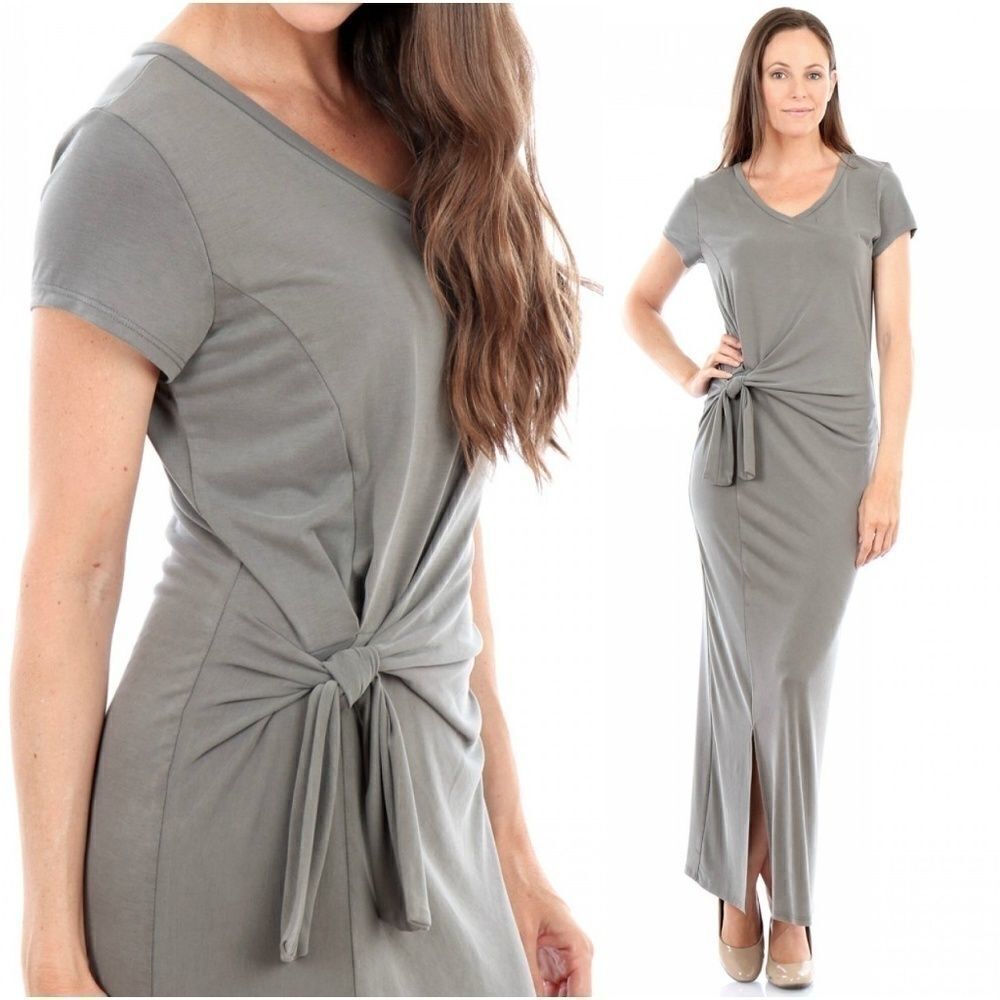 Modal Side Knot Maxi Dress